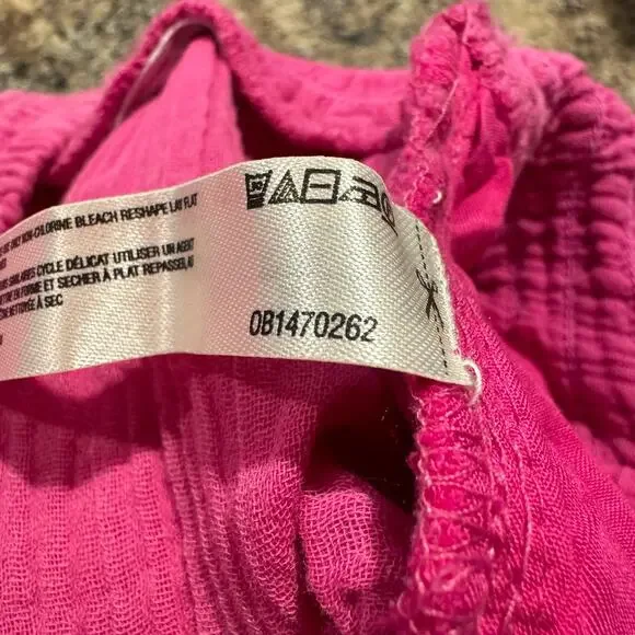 NWT Anthropologie Jumpsuit Gauze Cottage Boho Prairie Y2K Romantic Pink Medium - Picture 5 of 7